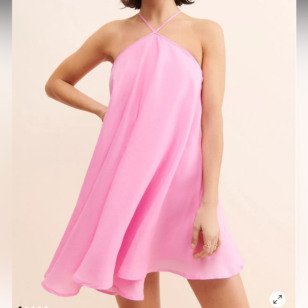 Anthropologie Pink Halter Sundress Cocktail